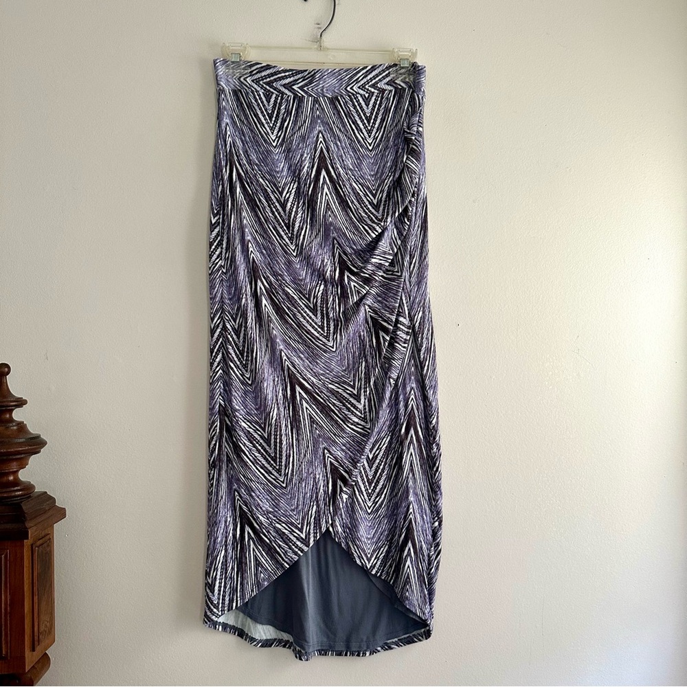 Maeve‎ • Abstract Jersey Faux Wrap Skirt